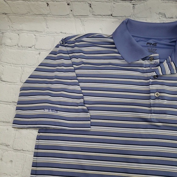 Ping Collection Performance Dynamics Men's Large Golf Shirt Blue Short Sleeve - Picture 10 of 10